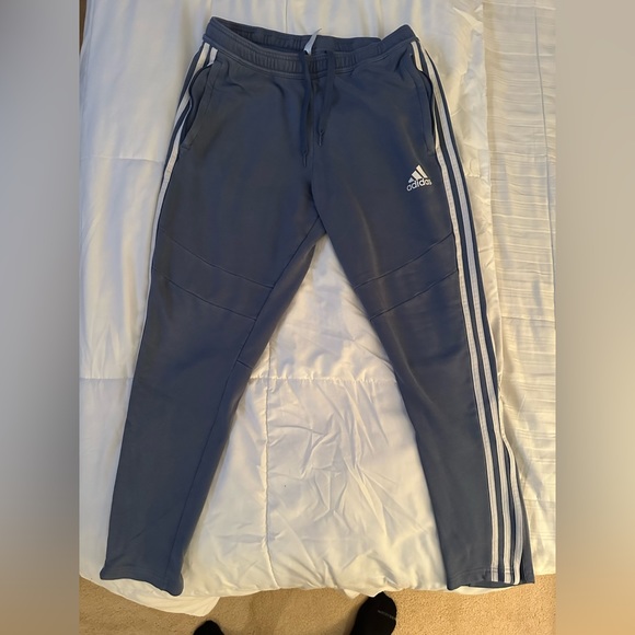 adidas Blue Sweatpants with White Stripes - Picture 1 of 3
